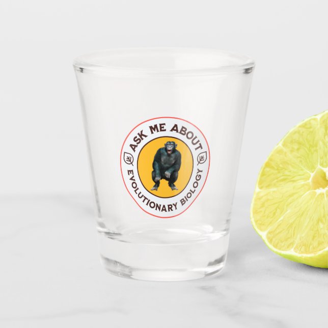 Funny Evolution Biology Meme Nerd Humour Gift Shot Glass (Front)