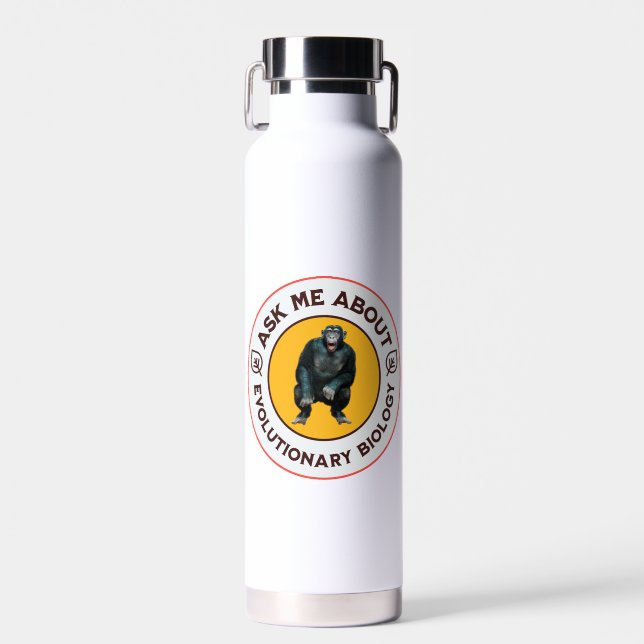 Funny Evolution Biology Meme Nerd Humour Gift Water Bottle (Front)