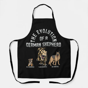 Funny Evolution German Shepherd Dinosaurus Pet Dog Apron