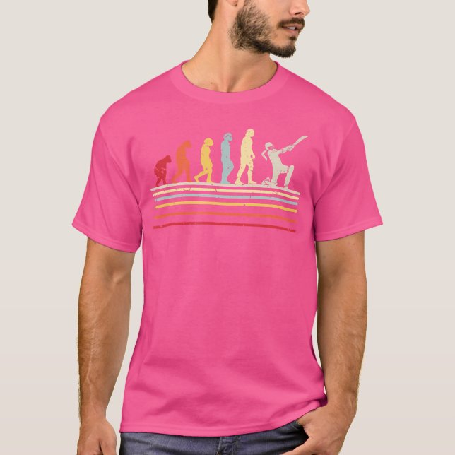 Funny Evolution Of Cricket Women Batter Cricket T-Shirt (Front)