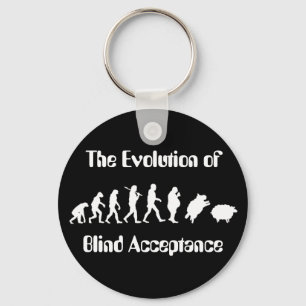 Funny Evolution of Man Parody Key Ring