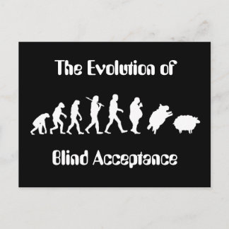 Funny Evolution of Man Parody Postcard