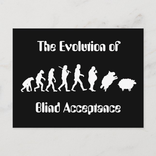 Funny Evolution of Man Parody Postcard (Front)