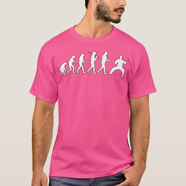 Funny Evolution Of Man - Taekwondo - Karate T-Shirt (Front)