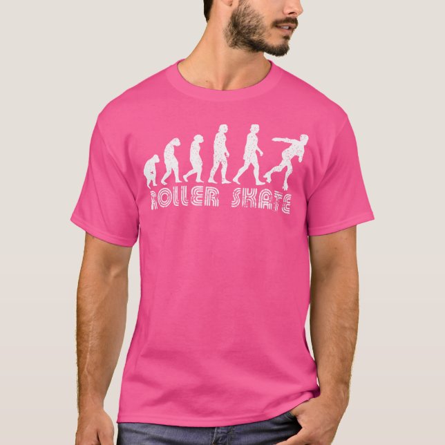 Funny Evolution Of Skating Roller Skating T-Shirt (Front)