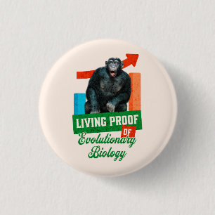 Funny Evolutionary Biology Chimp Humour 3 Cm Round Badge