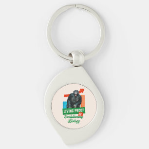 Funny Evolutionary Biology Chimp Humour Key Ring