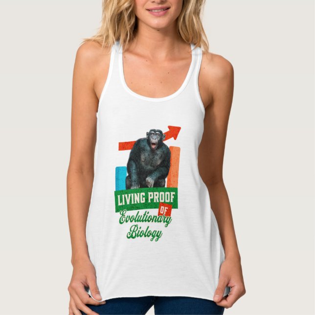 Funny Evolutionary Biology Chimp Humour Singlet (Front)