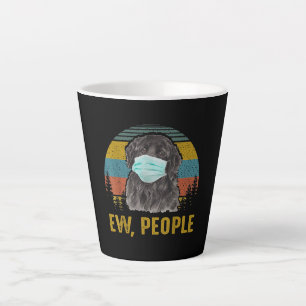 Funny Ew People Vintage Retro Newfoundland Dog Latte Mug