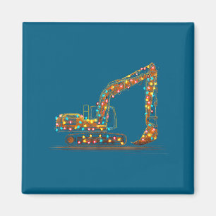 Funny Excavator Christmas Graphics Lights Lover  Magnet