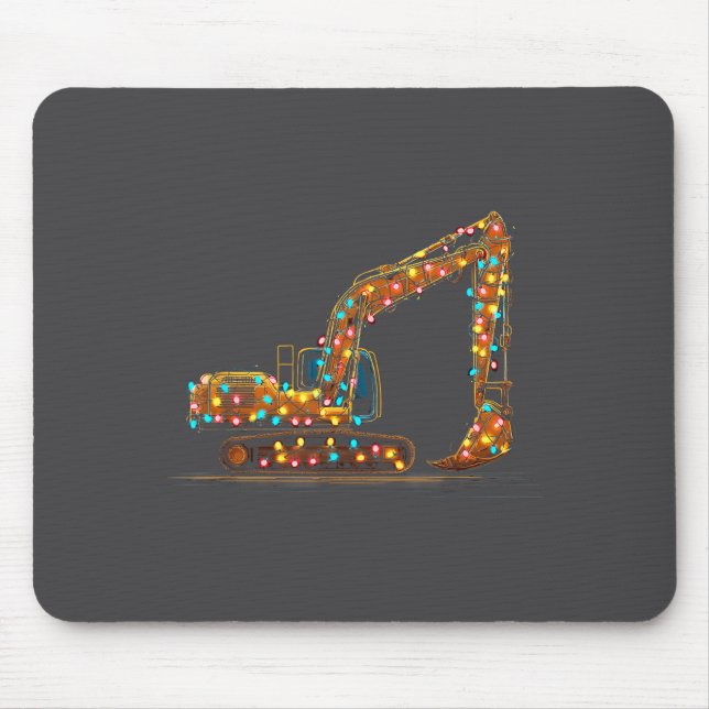 Funny Excavator Christmas Graphics Lights Lover  Mouse Pad (Front)