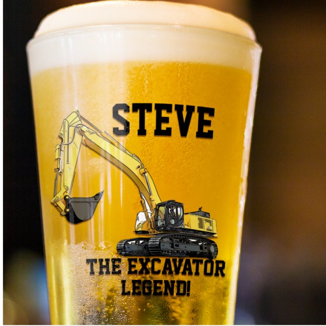 Funny Excavator Legend Heavy Equipment Operator Glass (Creator Uploaded)