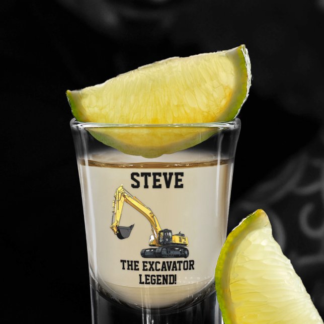 Funny Excavator Legend Heavy Equipment Operator Shot Glass (Creator Uploaded)