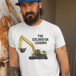 Funny Excavator Legend Heavy Equipment Operator T-Shirt<br><div class="desc">"Add a Name" The Excavator Legend. A great gift for the heavy equipment operator or farmer in your life who spends a lot of time in an excavator.  This shirt makes a great birthday,  Christmas,  Anniversary,  or Retirement gift.</div>