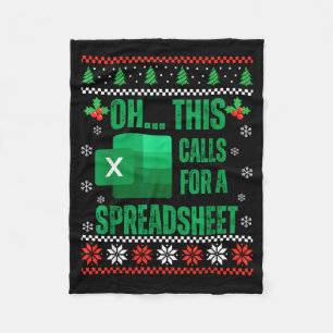 Funny Excel Spreadsheets Christmas Sweater Lover A Fleece Blanket