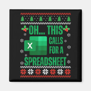 Funny Excel Spreadsheets Christmas Sweater Lover A Magnet