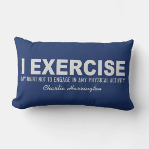 Funny Exercise custom name & colour throw pillows