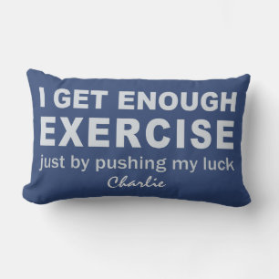 Funny Exercise custom name & colour throw pillows