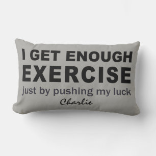 Funny Exercise custom name & colour throw pillows