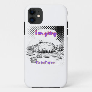Funny Exhausted Cat T-Shirt – Giving My Best Case-Mate iPhone Case