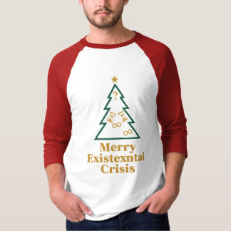 Funny Existential Crisis Christmas Tree Raglan T-S T-Shirt