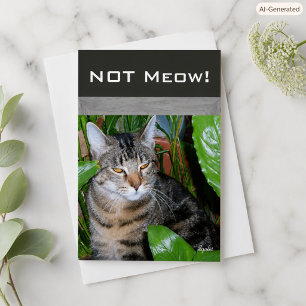 Funny Expression " Not Meow" Cat Note Card