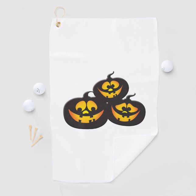 Funny Expressions Halloween Pumpkins Golf Towel (InSitu)