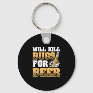 Funny Exterminator Design Will Kill Bugs For Beer Key Ring