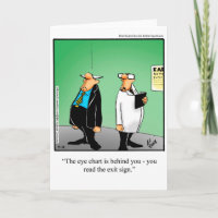 Funny Eye Chart Humour Greeting Card