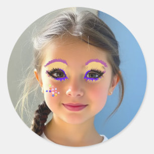 Funny Eye Makeup Classic Round Sticker