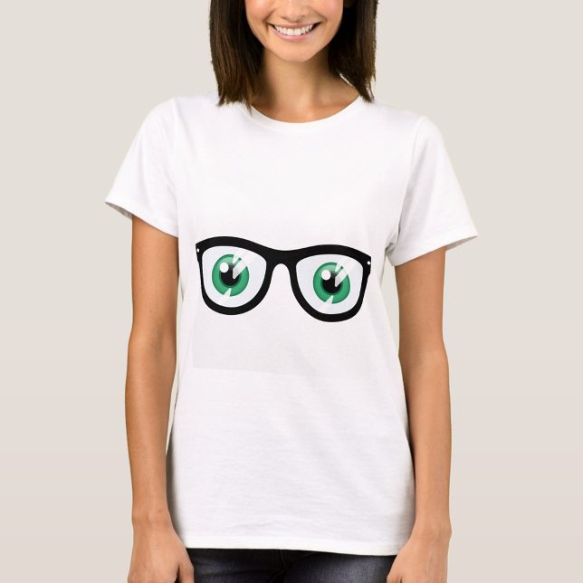 Funny Eyeglasses' T-Shirt (Funny Eyeglass White T-Shirt!)