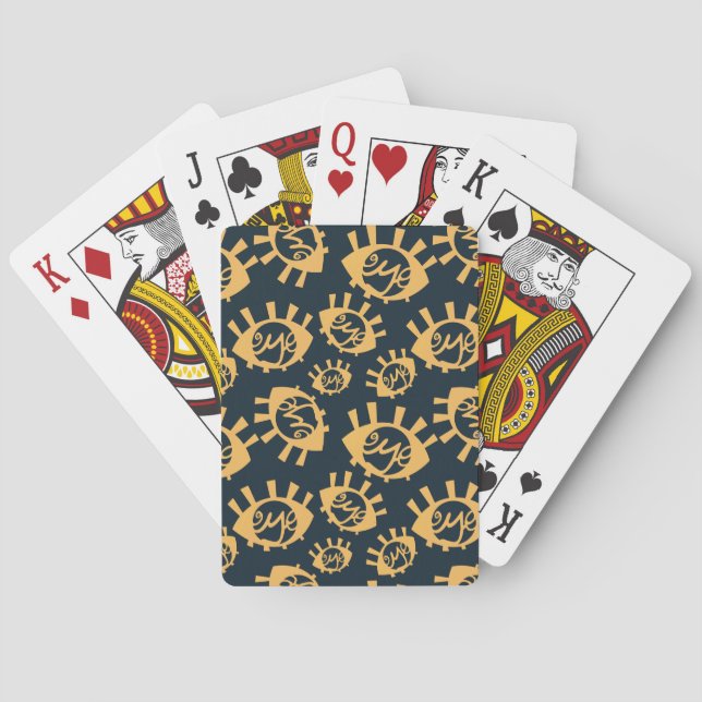 Funny Eyes Doodle Classic Playing Cards (Back)
