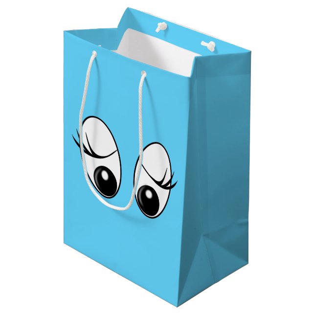 Funny Eyes Gift Bag Choose Colour (Front Angled)
