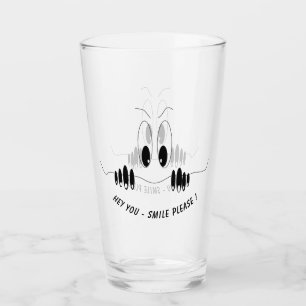 Funny Eyes Glass Smile - Custom Text