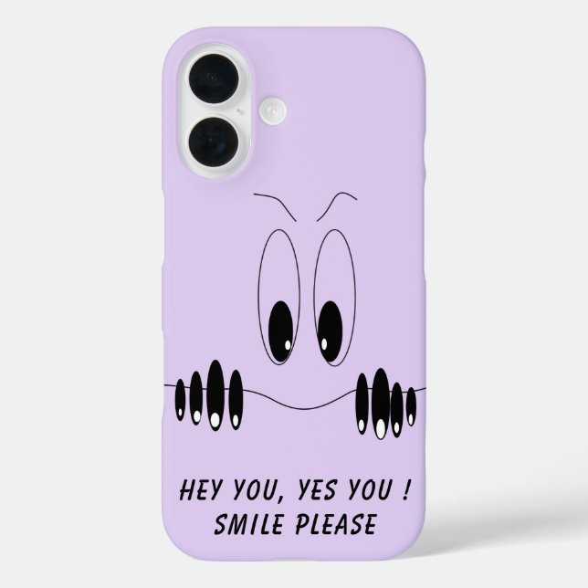 Funny Eyes iPhone Case Custom Colour and Text (Back)