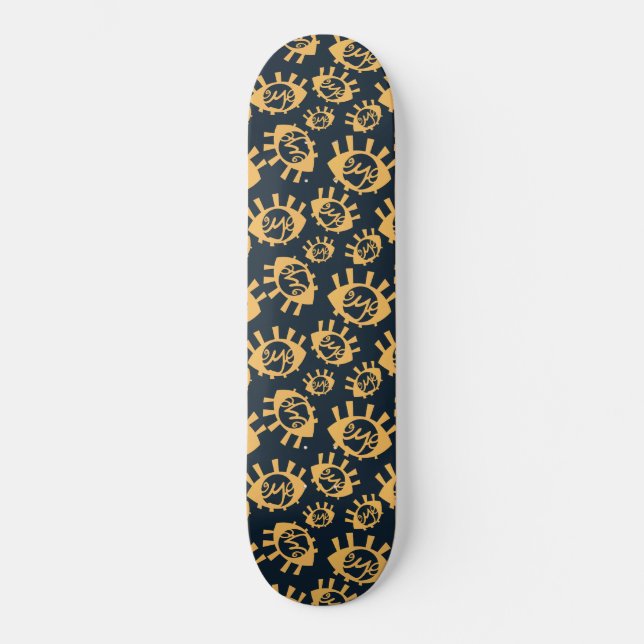 Funny Eyes Pattern Skateboard (Front)