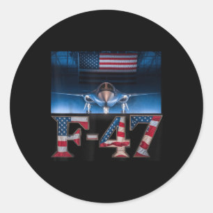 Funny F47 Fighter F-47 Jet Fighter Aircraft  Classic Round Sticker