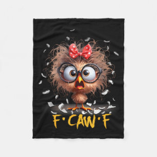 Funny F-caw-f Black Crow Fcawf Humor Quote Bird Sh Fleece Blanket