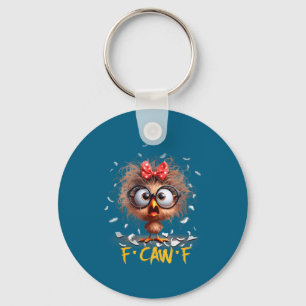 Funny F-caw-f Black Crow Fcawf Humor Quote Bird Sh Key Ring