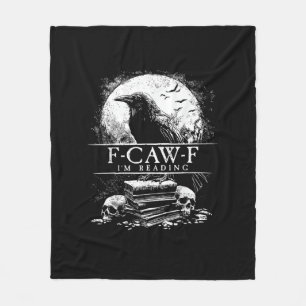 Funny F-Caw-F Books Skulls Gothic Fleece Blanket
