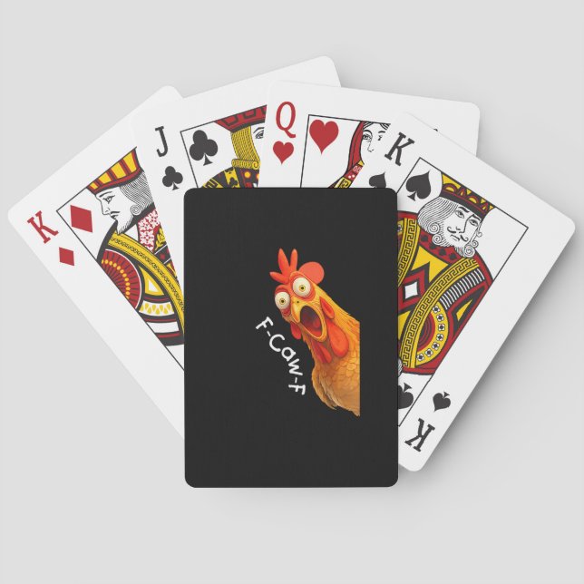 Funny F-Caw-F Chicken F-Caw-F Chicken Creative Cas Playing Cards (Back)