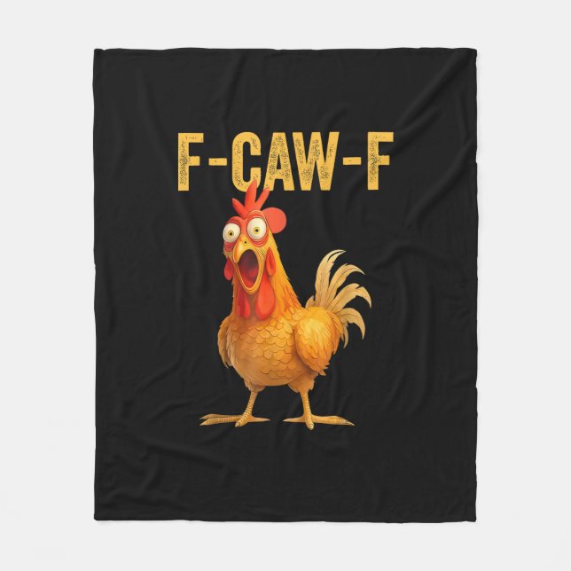 Funny F-Caw-F Chicken F-Caw-F Chicken Minimal Clea Fleece Blanket (Front)