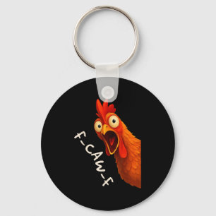 Funny F-caw-f Chicken Fcawf Rooster Halloween Bird Key Ring