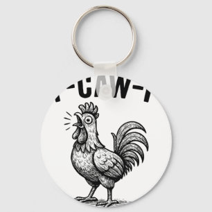 Funny F-caw-f Chicken Graphic Sarcastic Bird Key Ring