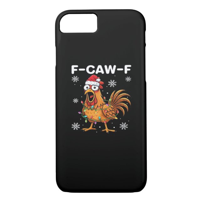 Funny F-Caw-F Christmas Chicken Classic Case-Mate iPhone Case (Back)
