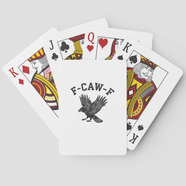Funny F-Caw-F Crow Aesthetic Style Playing Cards (Back)