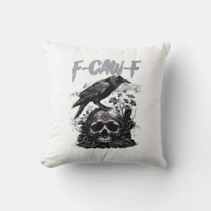 Funny F-Caw-F Crow Funny Halloween Retro Classic Cushion
