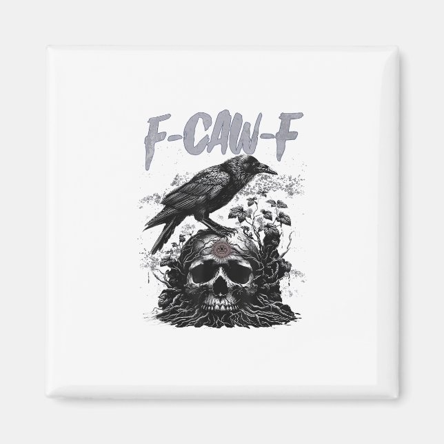 Funny F-Caw-F Crow Funny Halloween Retro Classic Magnet (Front)