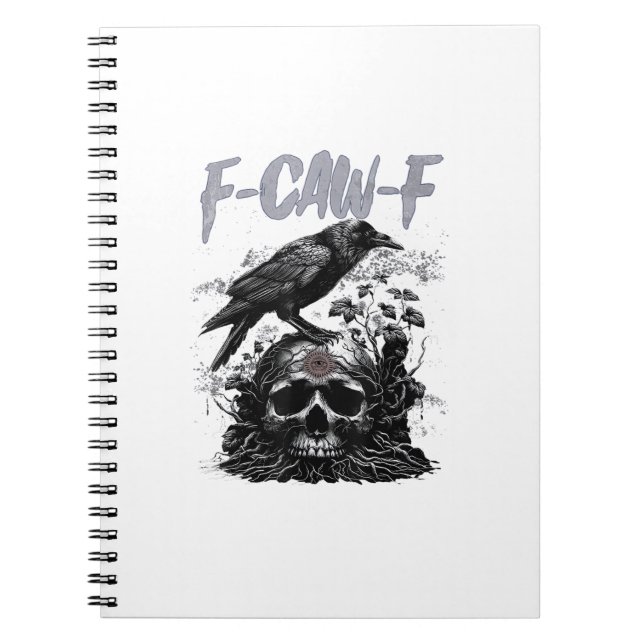 Funny F-Caw-F Crow Funny Halloween Retro Classic Notebook (Front)