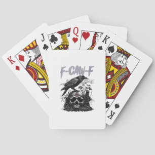 Funny F-Caw-F Crow Funny Halloween Retro Classic Playing Cards